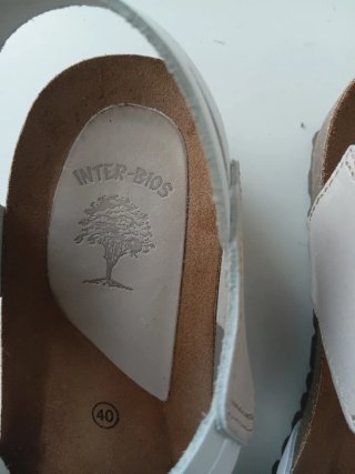 Sandalias Inter-Bios Piel Beige/Blanco Talla 40