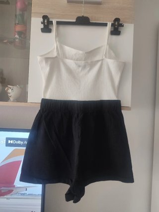 Mono corto blanco y negro talla M/L