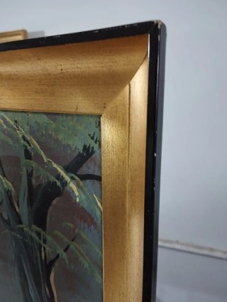 Óleo antiguo sobre tabla paisaje