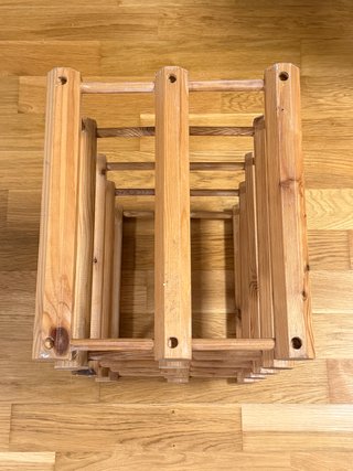 Botellero-Organizador Vintage de madera -Barnizado