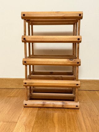 Botellero-Organizador Vintage de madera -Barnizado