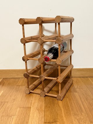Botellero-Organizador Vintage de madera -Barnizado