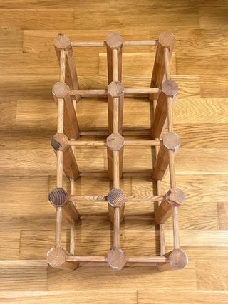 Botellero-Organizador Vintage de madera -Barnizado