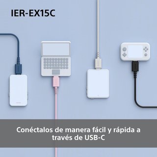 Sony auriculares cable USB-C ligeros rosa
