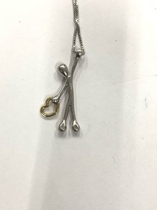 Catenina argento ciondolo omino cuore oro 18kt