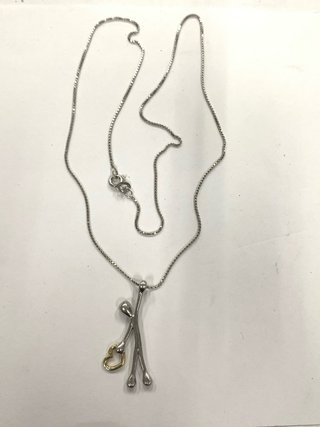 Catenina argento ciondolo omino cuore oro 18kt