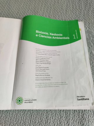 Bioloxía, Xeoloxía e Ciencias Ambientais, 1 Bac...