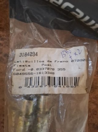 Latiguillos Freno Trasero Ford Fiesta MK1/MK2