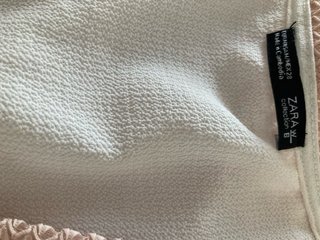 Blusa Zara sin mangas T 38 rosa y blanco