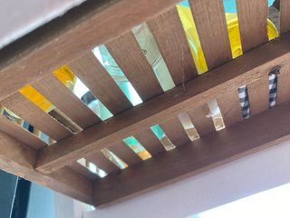 Estantería Escalera Mimbre y Madera