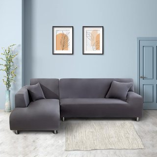 Funda sofá chaise longue reversible gris