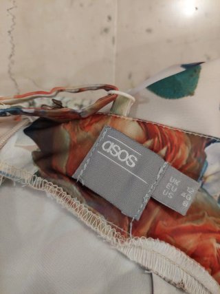 Abito ASOS lungo asimmetrico fiori tg 44