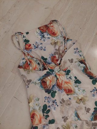 Abito ASOS lungo asimmetrico fiori tg 44