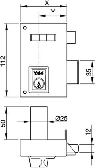 Yale Cerradura Sobreponer Acero Picaporte Marrón