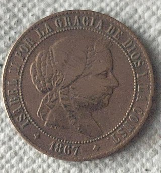 2 y medio  CTS ESCUDO  1867  JUBIA  OM Isabel II