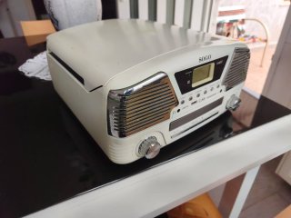 Tocadiscos Sogo Blanco y Plateado