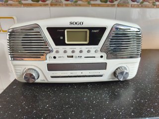 Tocadiscos Sogo Blanco y Plateado