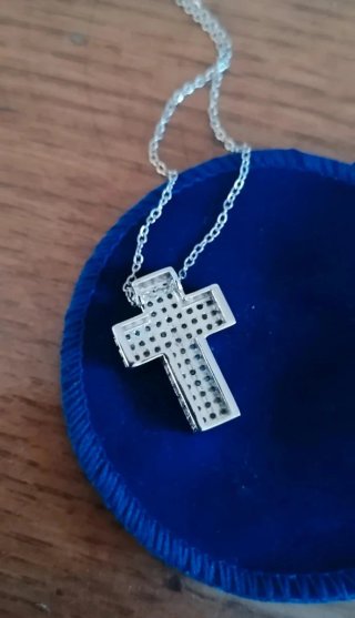 Collana donna croce con strass