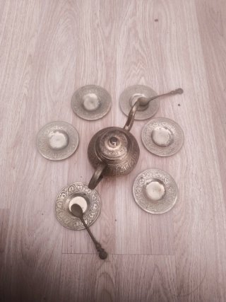 Juego té bronce antiguo