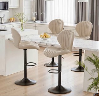 Taburetes de cocina beige (2 unidades)