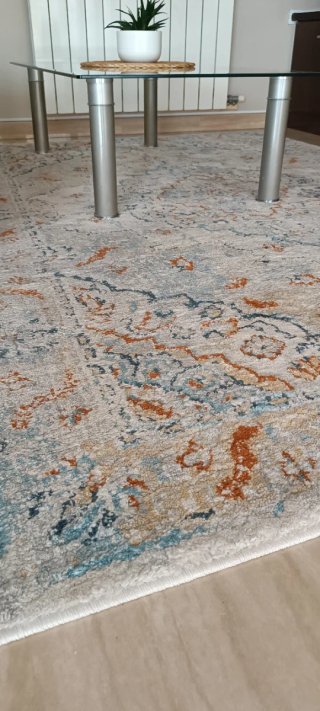 Alfombra estilo vintage, pelo corto, multocolor