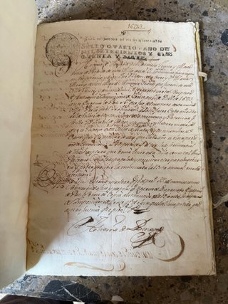 Libro manuscrito antiguo Escritura de Censo
