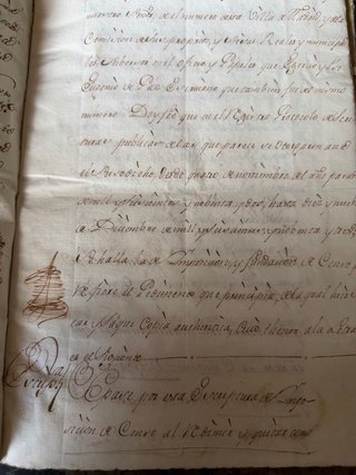 Libro manuscrito antiguo Escritura de Censo