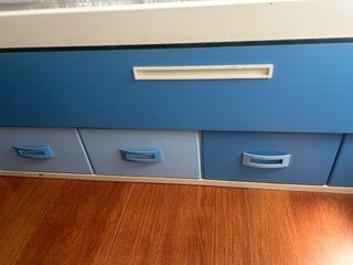 Dormitorio completo azul y blanco