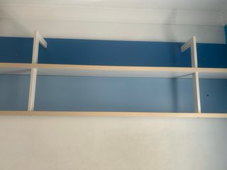 Dormitorio completo azul y blanco