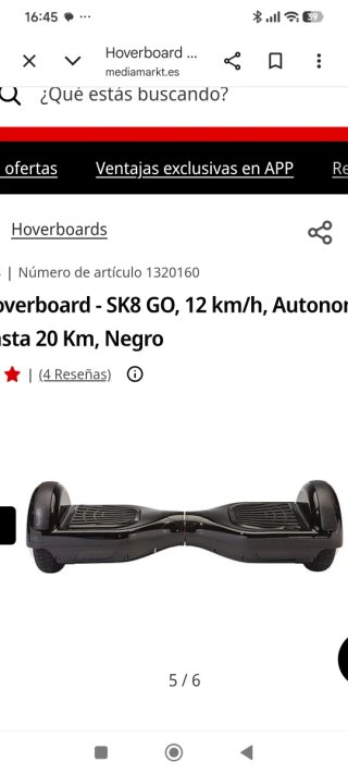 Hoverboard Negro SK8 GO