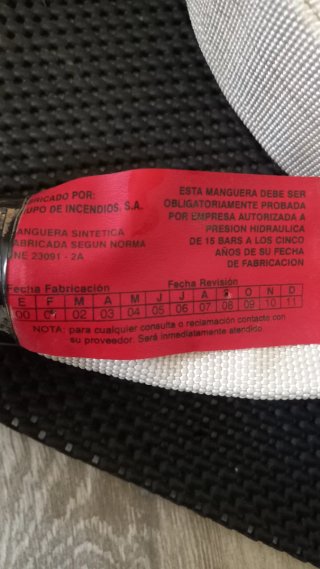 Manguera de incendio 20m