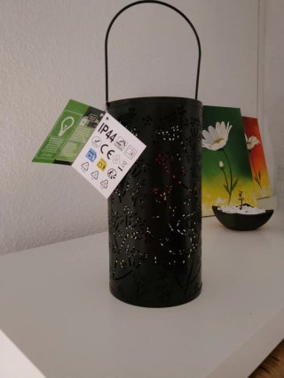 Farol solar decorativo de metal