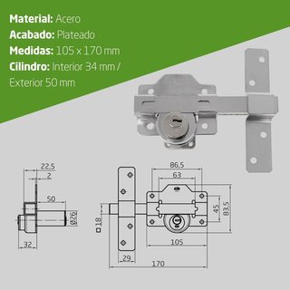Amig Cerrojo seguridad acero 4-105 x170