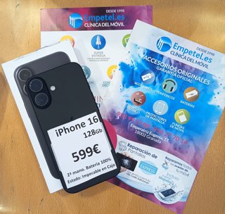 iPhone 16 128GB Negro 2ª Mano