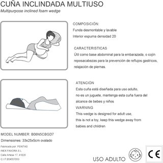 PEKITAS cojín antireflujo embarazo algodón