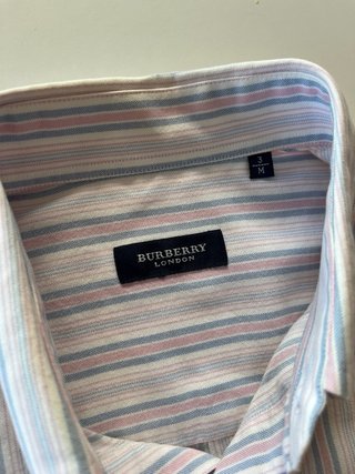 Camisa Burberry Rayas Azul Rosa