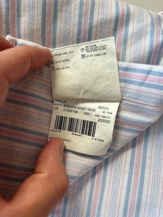 Camisa Burberry Rayas Azul Rosa