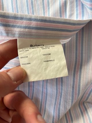 Camisa Burberry Rayas Azul Rosa
