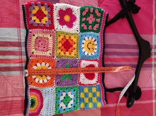 Crop top uncinetto multicolor