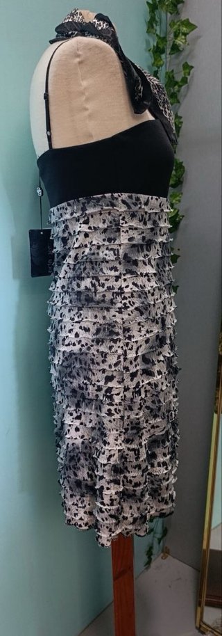 Vestido negro y multicolor Talla S