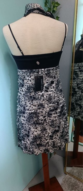 Vestido negro y multicolor Talla S