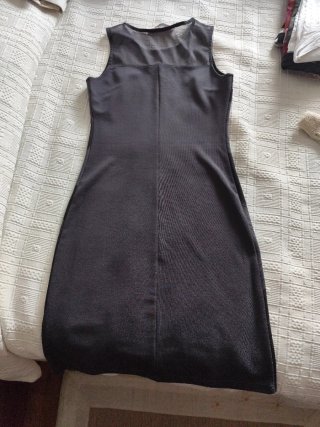 Vestido Desigual Negro con Estampado