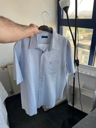 Camisa Burberry Azul manga corta