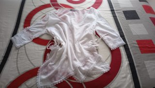Blusa Ibicenca Blanca Talla M