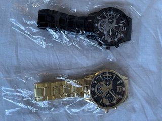 Lote 4 Relojes HKUN Negro, Dorado, Plateado