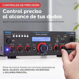 Pyle amplificador estéreo bluetooth karaoke 200W