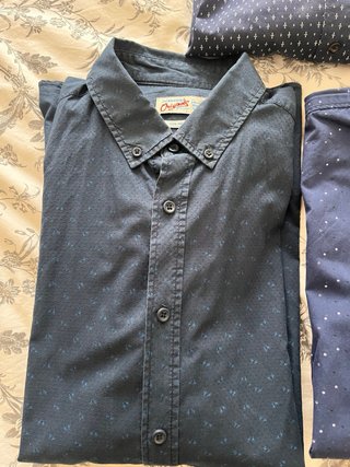 Lote 3 Camisas Azules Estampadas Hombre