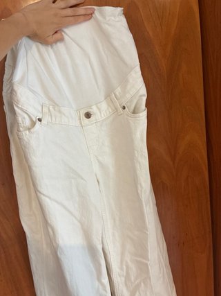 Vaquero premamá ancho blanco