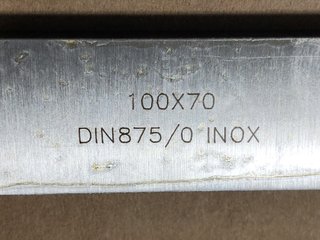 ESCUADRA LISA+C/SOMBRERO 100mm INOX DIN875/0 2P