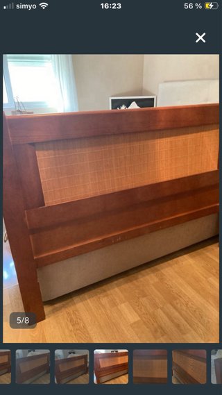 Cabecero de cama de madera y bambú